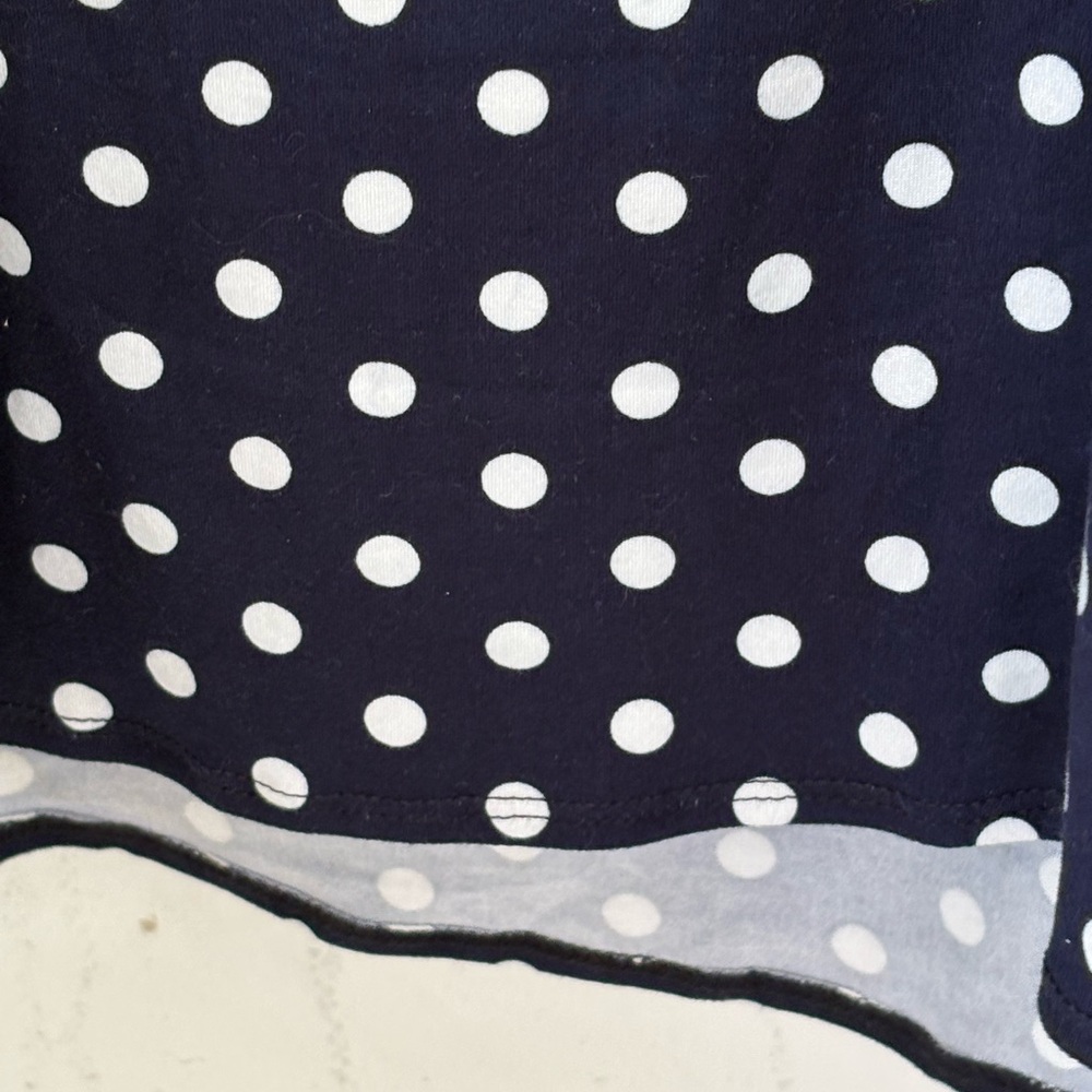 Navy Polka Dot Cold Shoulder Top - Picture 7 of 8
